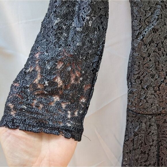 Black metallic lace Covington dress - Picture 5 of 8